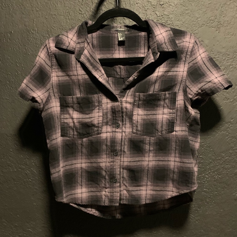 Thin Flannel Crop Tee